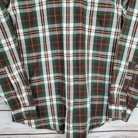 Filson Mens Large Sutter Sport Brown/Green Plaid Long Sleeve Button Down Shirt - Picture 3 of 11